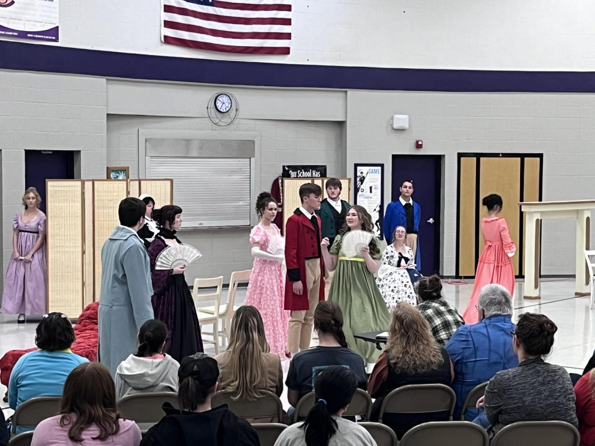 Parent preview night for the one-act play Pride and prejudice